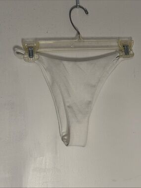 Zaful White Ribbed Bikini Bottom